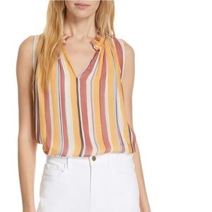 NEW! FRAME Stripe Silk Top in Sunrise Multi
